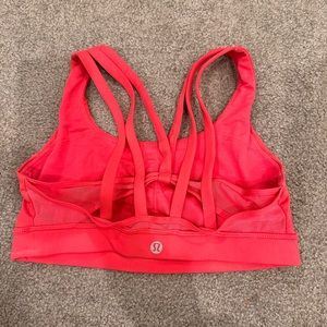 lululemon orange pink red sports bra size 6